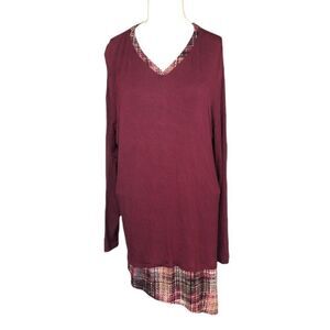 CJ Banks size X (14W) burgundy asymmetrical top